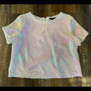 White Sequin Top